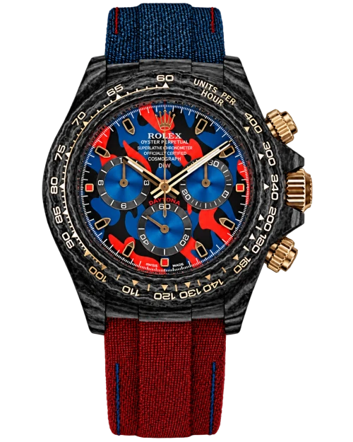 Реплика часов Rolex Cosmograph Daytona DiW Custom Carbon Military Red — фото товара LuxuryWatch
