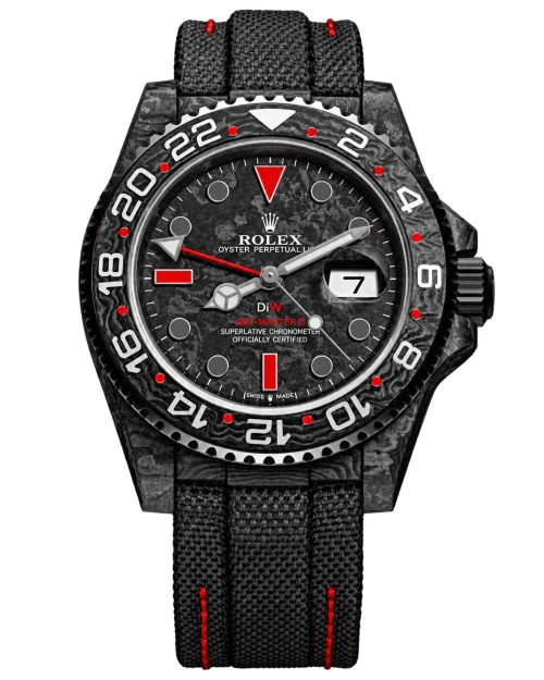 Реплика часов Rolex GMT-Master II DiW Custom Carbon Dark Red — фото товара LuxuryWatch