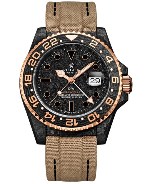 Реплика часов Rolex GMT-Master II DiW Custom Carbon Everose — фото товара LuxuryWatch