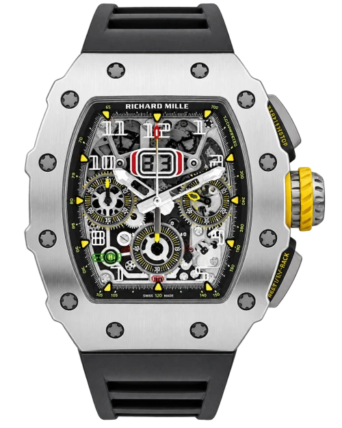 Реплика часов Richard Mille RM 011 Automatic Flyback Chronograph on Black Rubber — фото товара LuxuryWatch