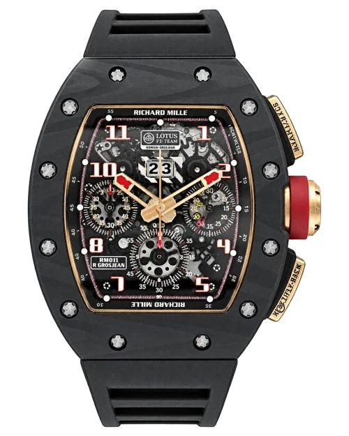 Реплика часов Richard Mille RM 011 Automatic Flyback Chronograph NTPT LOTUS F1 Team Romain Grosjean — фото товара LuxuryWatch