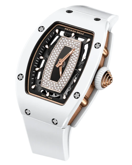 Реплика часов Richard Mille RM 07-01 White Ceramic Diamonds Black — фото товара LuxuryWatch