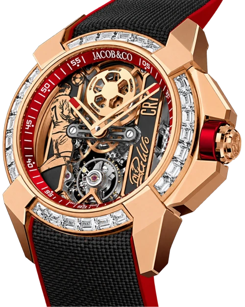 Реплика часов Jacob & Co Epic X Flight of CR7 Baguette EX120.43.BC.AB.ABRUA — фото товара LuxuryWatch