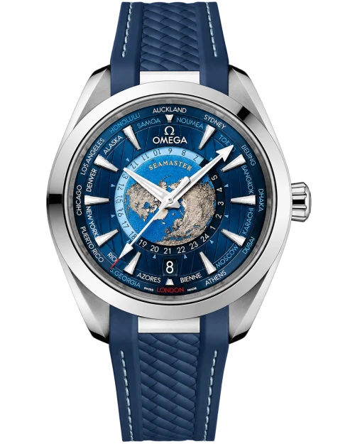 Реплика часов Omega Seamaster Aqua Terra Co-axial Master Chronometer GMT Worldtimer 220.12.43.22.03.001 — фото товара LuxuryWatch