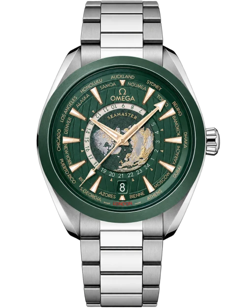 Реплика часов Omega Seamaster Aqua Terra Co-axial Master Chronometer GMT Worldtimer 220.30.43.22.10.001 — фото товара LuxuryWatch