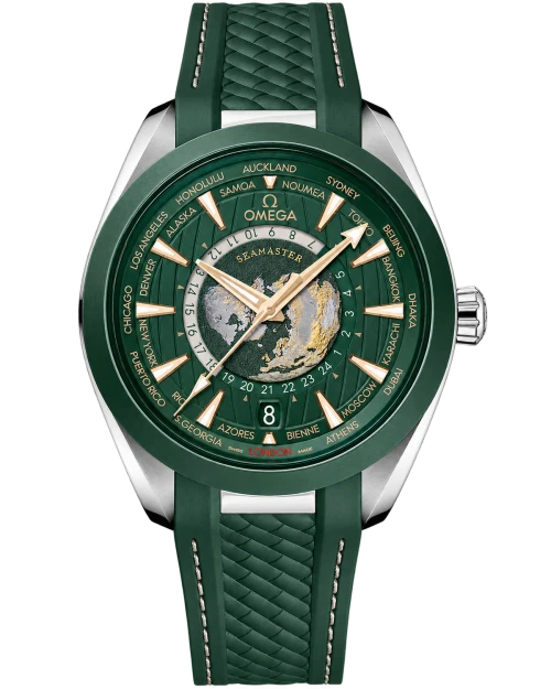 Реплика часов Omega Seamaster Aqua Terra Co-axial Master Chronometer GMT Worldtimer 220.32.43.22.10.001 — фото товара LuxuryWatch