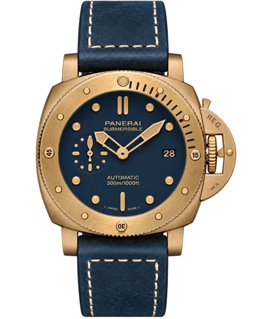 Реплика часов Panerai Submersible Bronzo Blu Abisso PAM01074 — фото товара LuxuryWatch