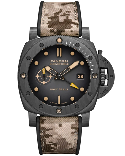 Реплика часов Panerai Submersible QuarantaQuattro GMT Navy SEALs Carbotech™ PAM01513 — фото товара LuxuryWatch