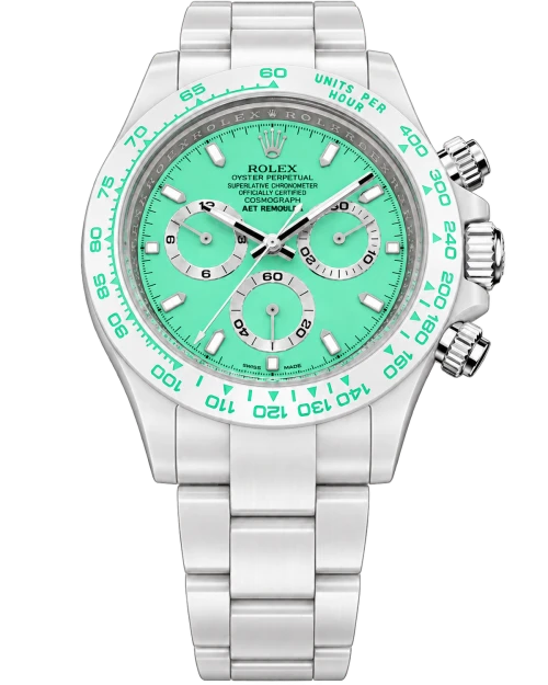 Реплика часов Rolex Cosmograph Daytona AET Remould Biscay Green White Ceramic — фото товара LuxuryWatch