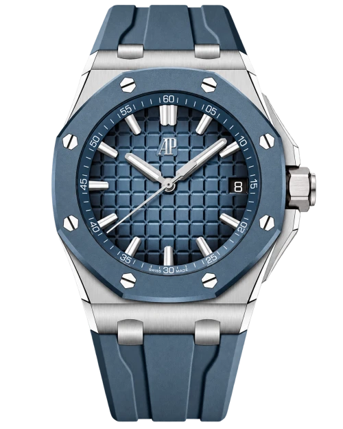 Реплика часов Audemars Piguet Royal Oak Offshore Self Winding Blue Dial 15605SK — фото товара LuxuryWatch