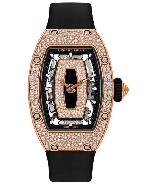 Реплика часов Richard Mille RM07-01 RG Snow Set Black Lips — фото товара LuxuryWatch