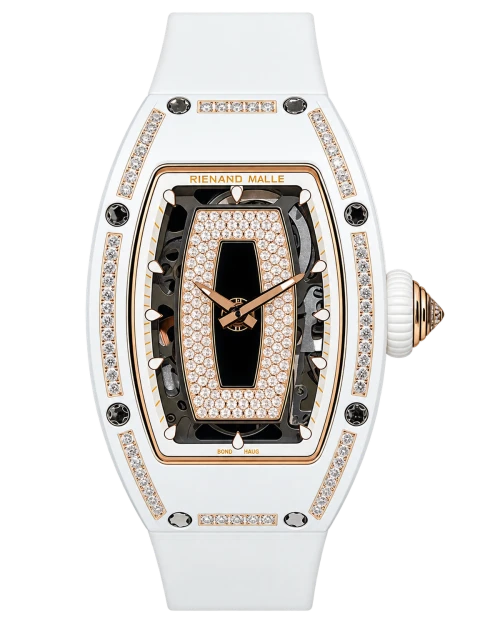 Реплика часов Richard Mille RM07-01 White Ceramic 1 Row Diamonds (Black Lips) — фото товара LuxuryWatch