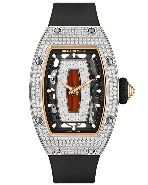 Реплика часов Richard Mille RM07-01 Full Set Diamonds (Red Lips), безель с фианитами — фото товара LuxuryWatch
