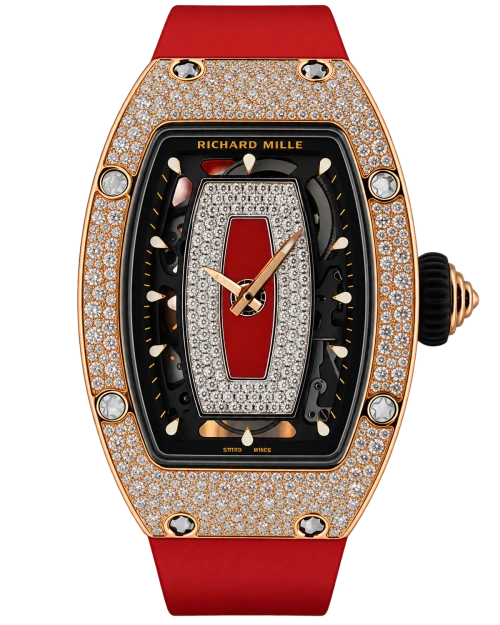 Реплика часов Richard Mille RM07-01 RG Snow Set Diamonds (Red Lips) — фото товара LuxuryWatch