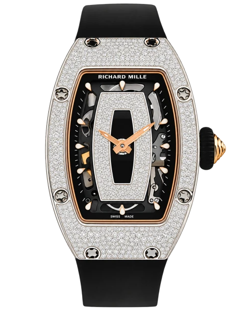 Реплика часов Richard Mille RM07-01 Snow Set Diamonds (Black Lips) — фото товара LuxuryWatch