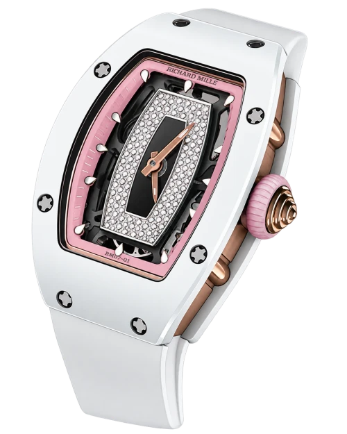 Реплика часов Richard Mille RM White Ceramic Diamonds RM 07-01 — фото товара LuxuryWatch