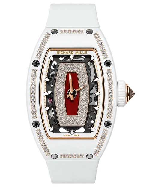 Реплика часов Richard Mille RM07-01 White Ceramic 1 Row Diamonds (Red Lips) — фото товара LuxuryWatch