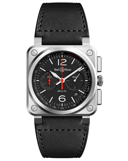 Реплика часов Bell & Ross Instruments Chronograph BR0394-BLC-ST — фото товара LuxuryWatch