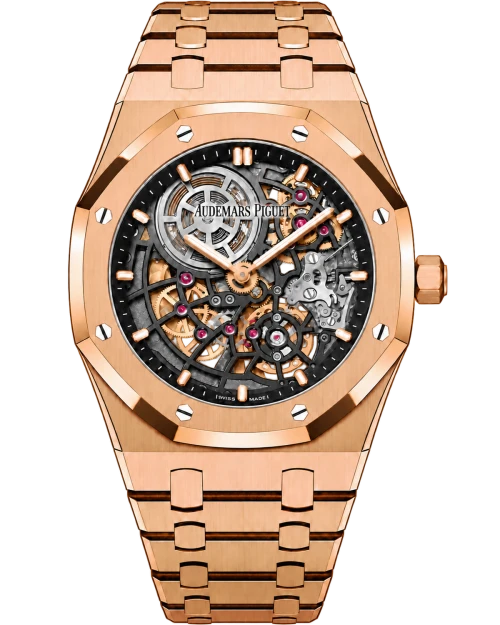 Реплика часов Audemars Piguet Royal Oak Jumbo Extra-Thin Openworked 16204OR.OO.1240OR.03 — фото товара LuxuryWatch