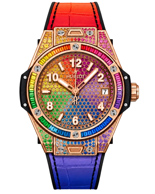 Реплика часов Hublot Big Bang One Click Rainbow 465.OX.9900.LR.0999 — фото товара LuxuryWatch