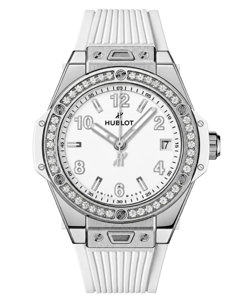 Реплика часов Hublot Big Bang One Click Steel White Diamonds 465.SE.2010.RW.1204 — фото товара LuxuryWatch