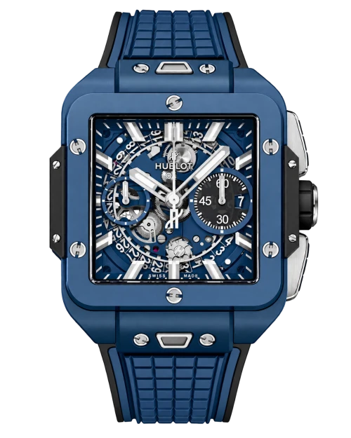 Реплика часов Hublot Square Bang Unico Blue Ceramic 821.EX.5170.RX — фото товара LuxuryWatch