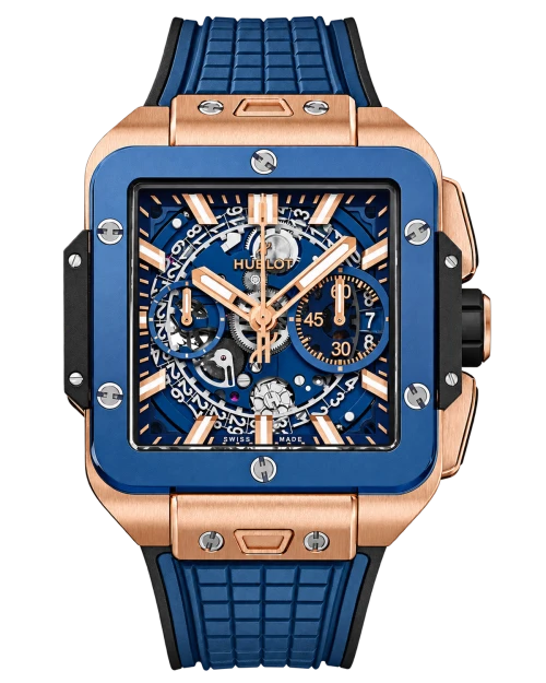 Реплика часов Hublot Square Bang Unico Blue Ceramic 821.OL.5180.RX — фото товара LuxuryWatch
