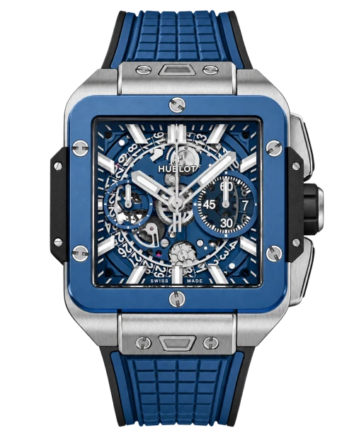 Реплика часов Hublot Square Bang Unico Blue Ceramic 821.NL.5170.RX — фото товара LuxuryWatch