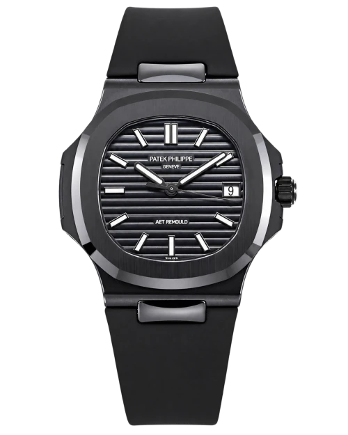 Реплика часов Patek Philippe Nautilus AET Remould Ceramic 5711, чёрный ремешок — фото товара LuxuryWatch