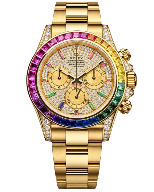 Копия ювелирного изделия Rolex Cosmograph Daytona Rainbow 116599RBOW, стальной браслет — фото товара LuxuryWatch