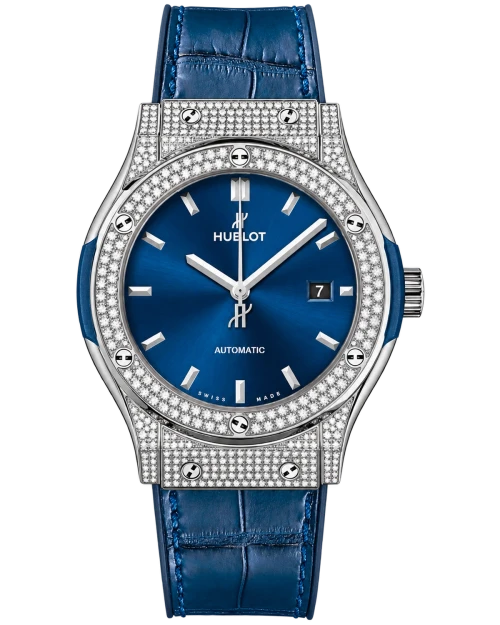 Реплика часов Hublot Classic Fusion 542.NX.7170.LR, фианиты — фото товара LuxuryWatch