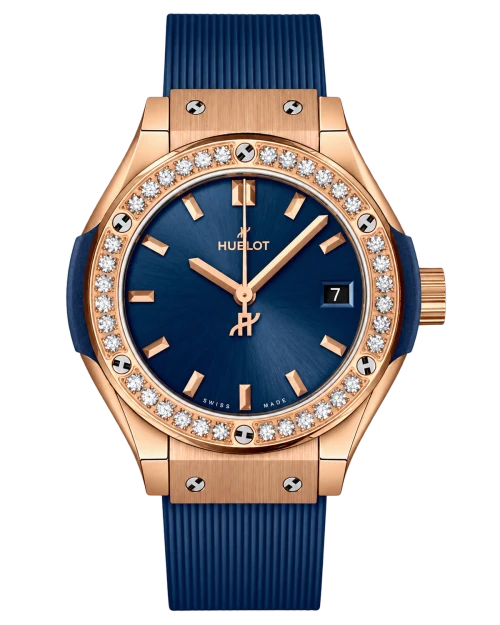 Реплика часов Hublot Classic Fusion 581.OX.1181.RX.1104, синий ремешок — фото товара LuxuryWatch