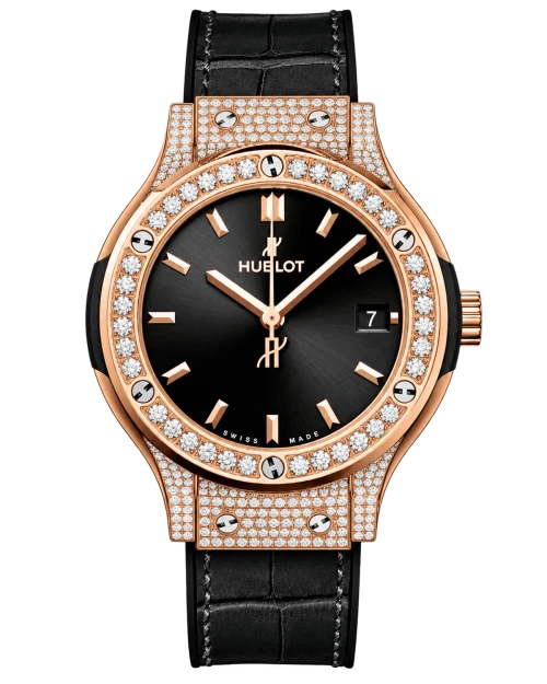 Реплика часов Hublot Classic Fusion 581.OX.1181.RX.1704, инкрустация безеля — фото товара LuxuryWatch