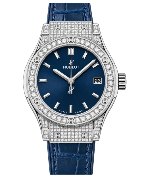 Реплика часов Hublot Classic Fusion 581.NX.7170.RX, светлая инкрустация — фото товара LuxuryWatch