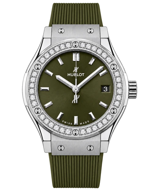 Реплика часов Hublot Classic Fusion 581.NX.8970.RX, светлая инкрустация — фото товара LuxuryWatch