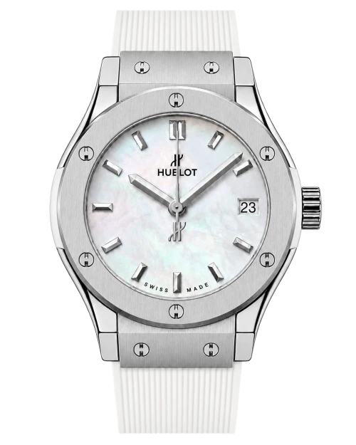 Реплика часов Hublot Classic Fusion 581.NX.2611.RX, белый ремешок — фото товара LuxuryWatch