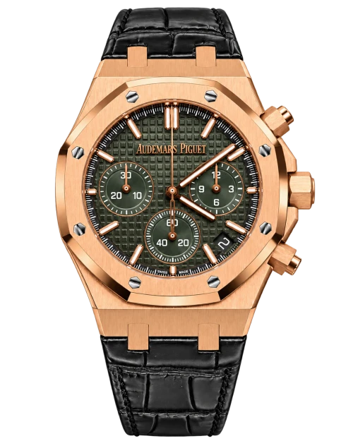 Реплика часов Audemars Piguet Royal Oak Chronograph 26240OR.OO.D404CR.02, чёрный ремешок — фото товара LuxuryWatch